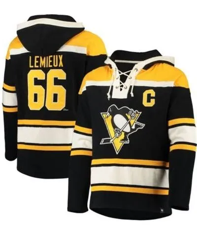 '47 Men's NHL Mario Lemieux Pittsburgh Penguins Retired Player Name & Number Lacer Pullover Hoodie