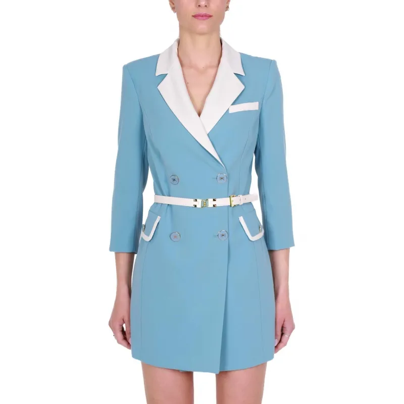 ABITO ROBE MANTEAU BICOLOR, AZZURRO