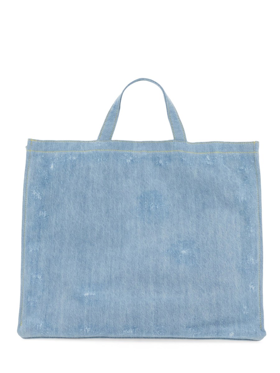 ACNE STUDIOS    DENIM TOTE BAG WITH LOGO