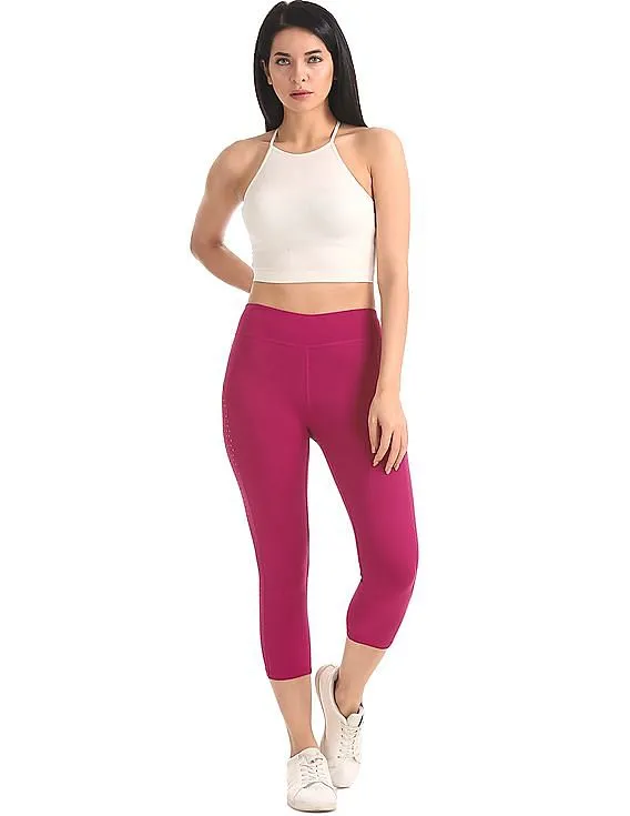 Aeropostale Perforated Cropped Active Leggings