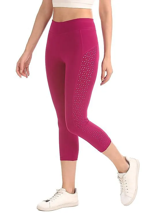 Aeropostale Perforated Cropped Active Leggings