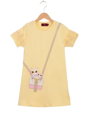 Aigner Dress Sling Kitty Polka Mustard