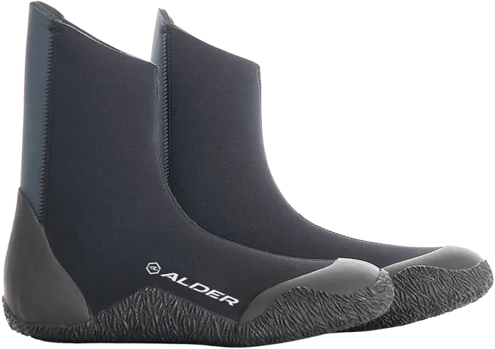 Alder Edge 5mm Round Toe Wetsuit Booties - Black