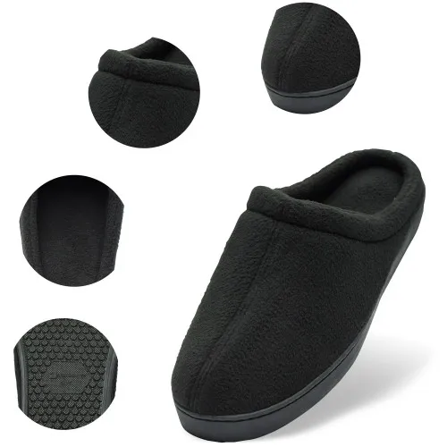 Alpine Swiss Peter Mens Memory Foam Wide Fleece Clog Slippers Slip On House Shoes