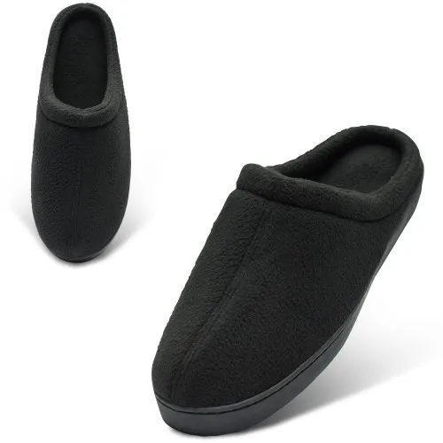 Alpine Swiss Peter Mens Memory Foam Wide Fleece Clog Slippers Slip On House Shoes