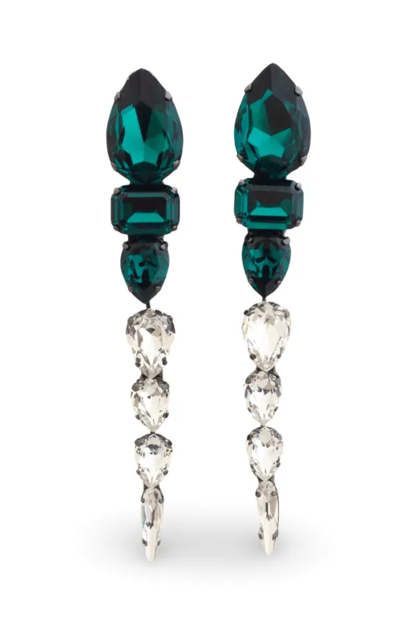 Anastasia Emerald & Crystal Drop Earrings