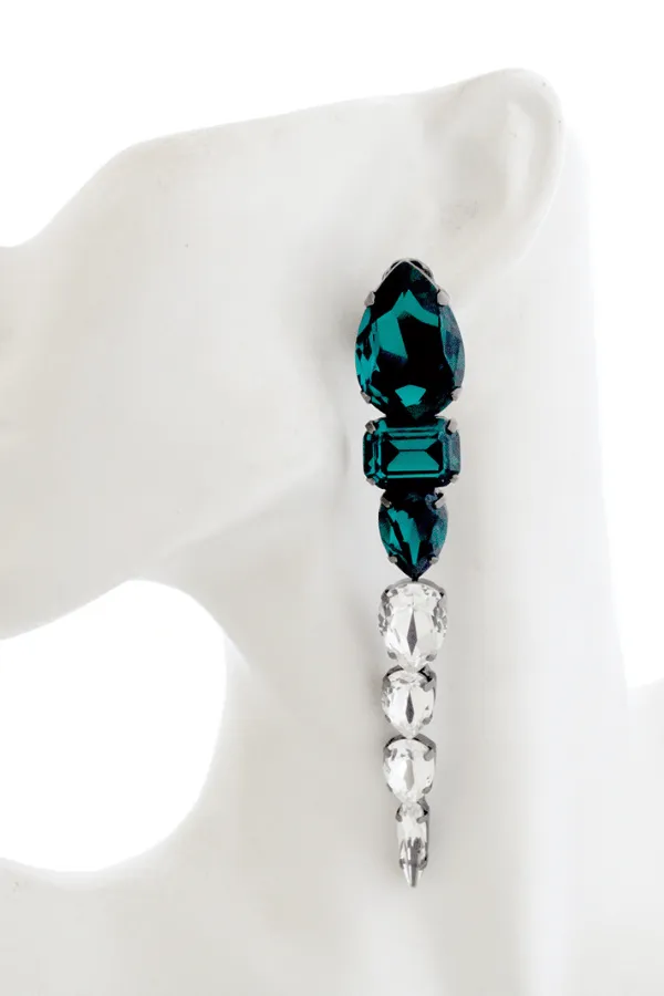 Anastasia Emerald & Crystal Drop Earrings