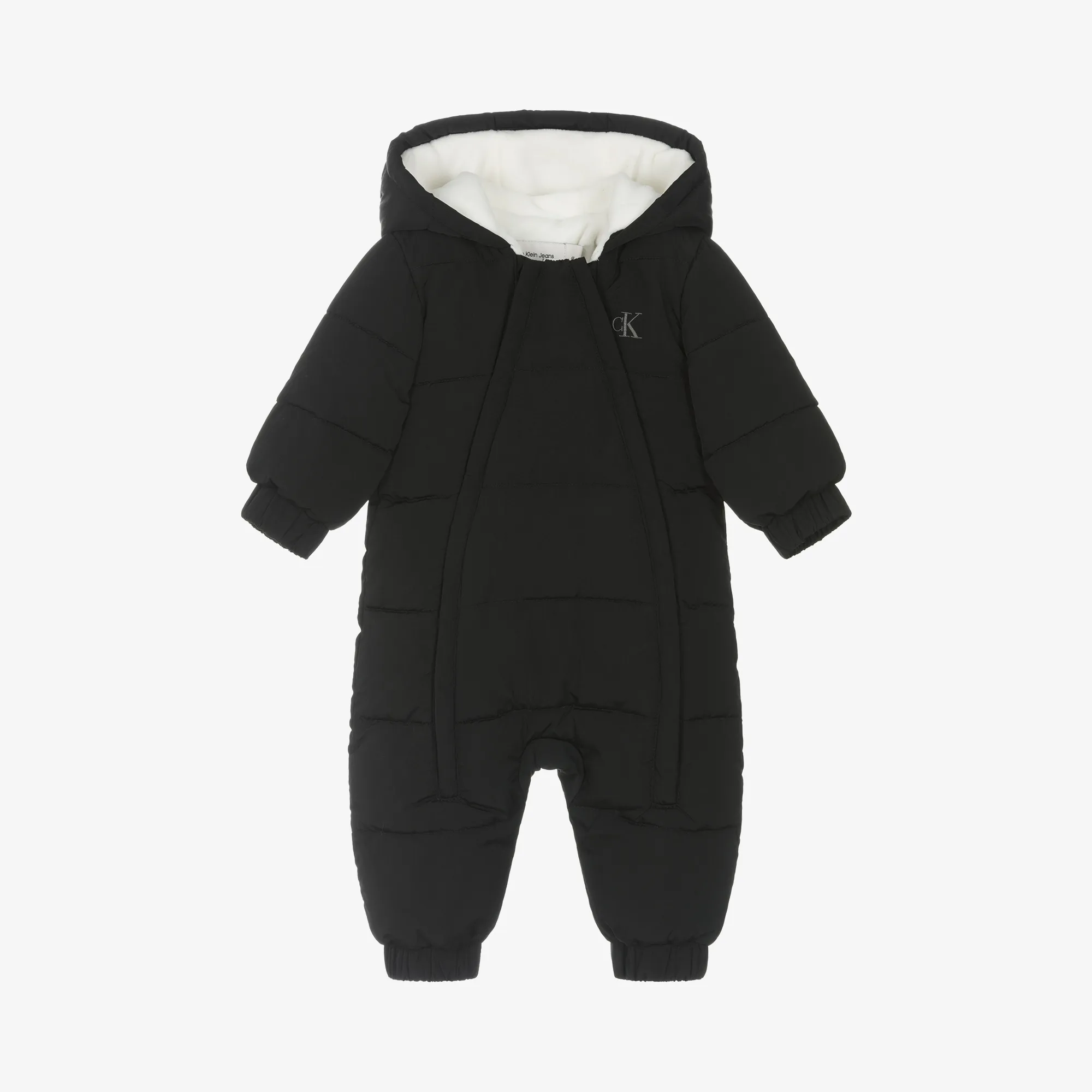 Baby Boys Black Monogram Snowsuit