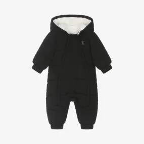 Baby Boys Black Monogram Snowsuit