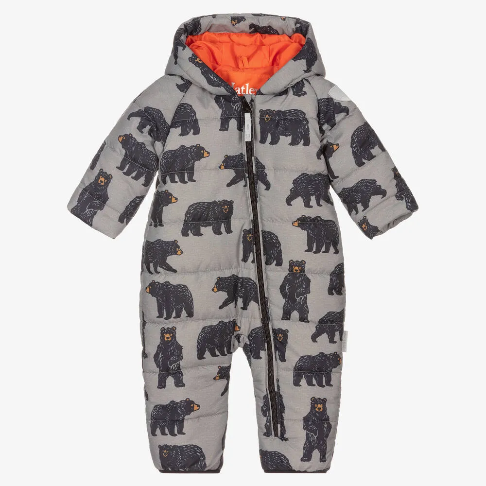 Baby Boys Grey Bear Snowsuit