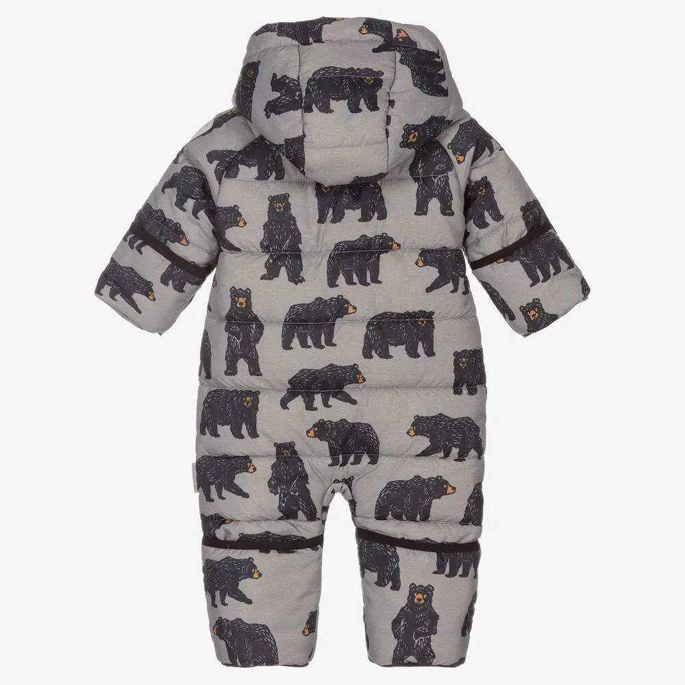 Baby Boys Grey Bear Snowsuit