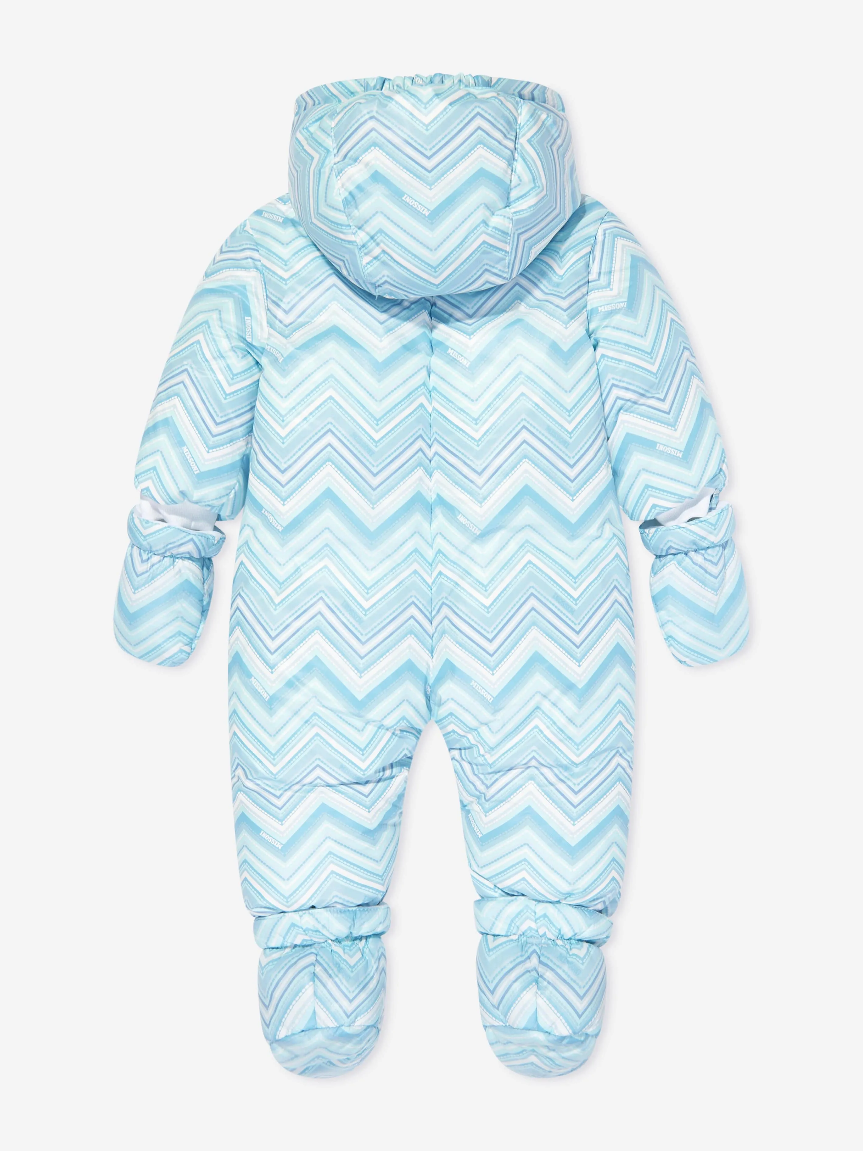 Baby Boys Zigzag Snowsuit in Blue