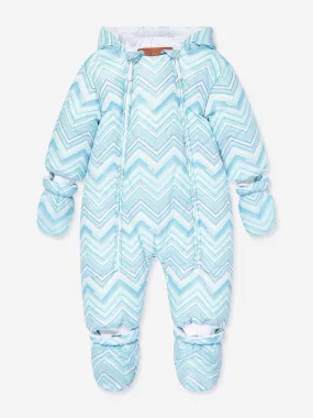 Baby Boys Zigzag Snowsuit in Blue