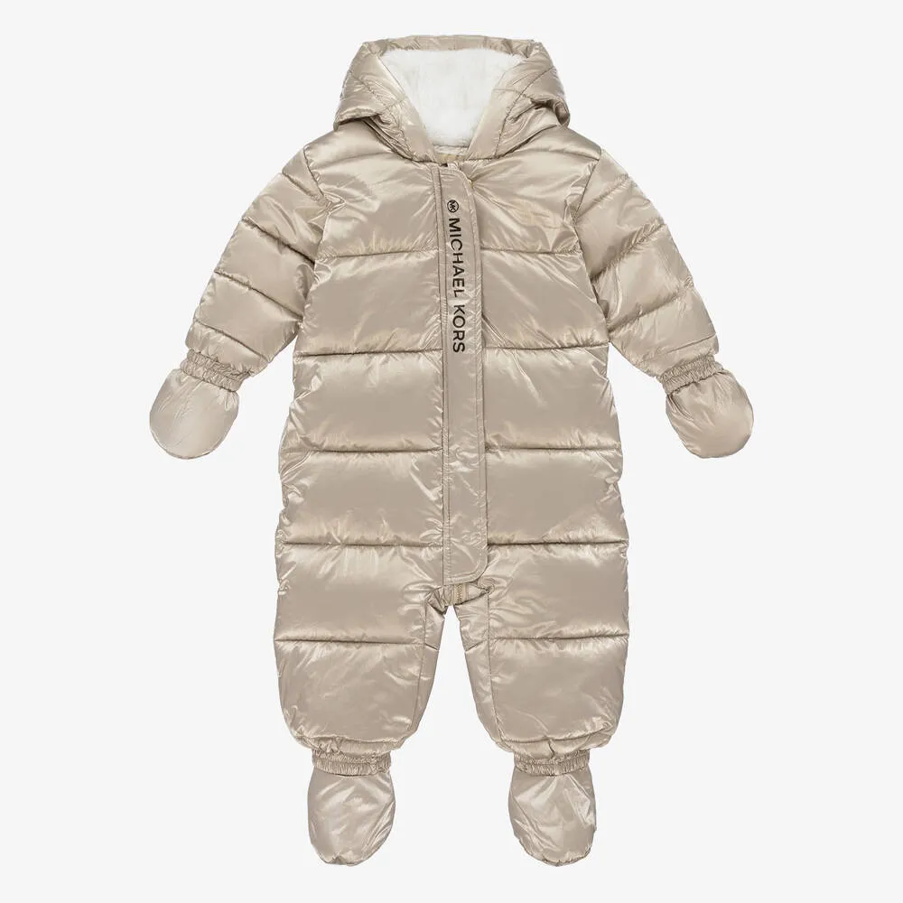 Baby Girls Gold Logo Snowsuit