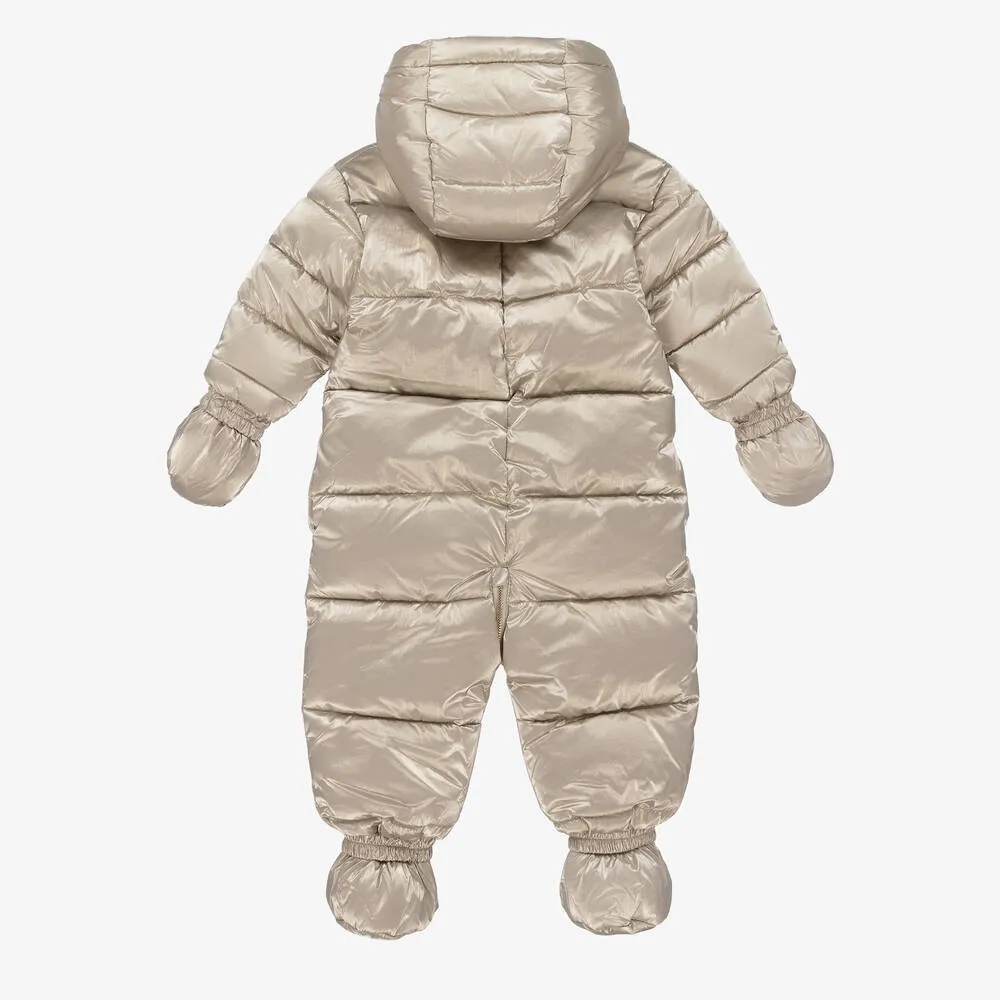 Baby Girls Gold Logo Snowsuit