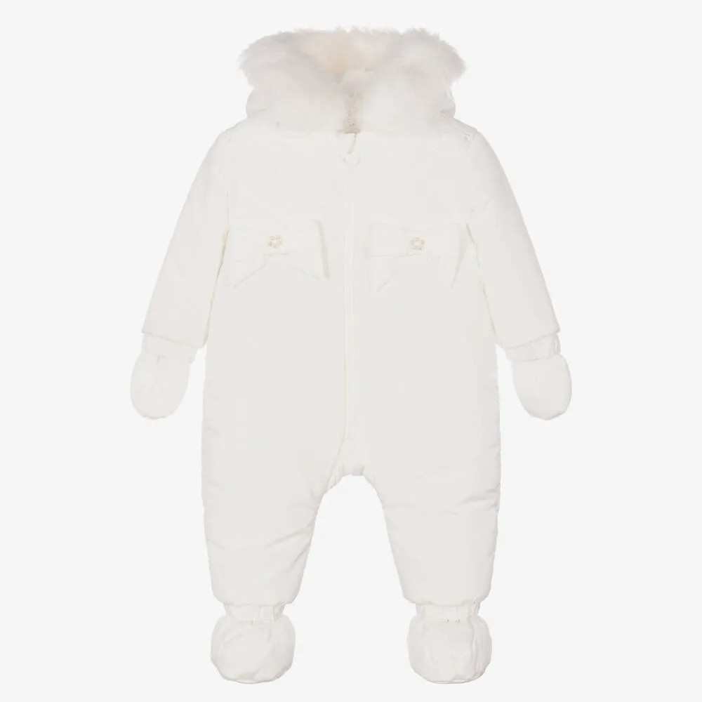 Baby Girls Ivory Padded Snowsuit