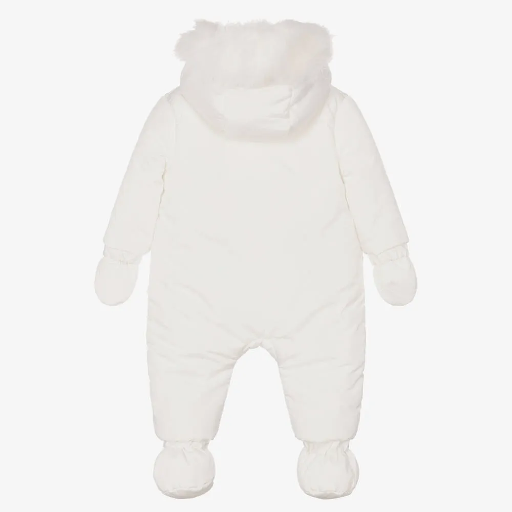 Baby Girls Ivory Padded Snowsuit