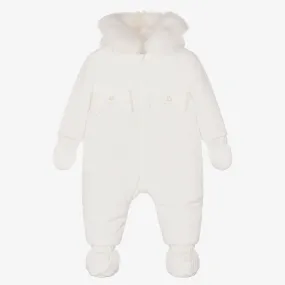 Baby Girls Ivory Padded Snowsuit