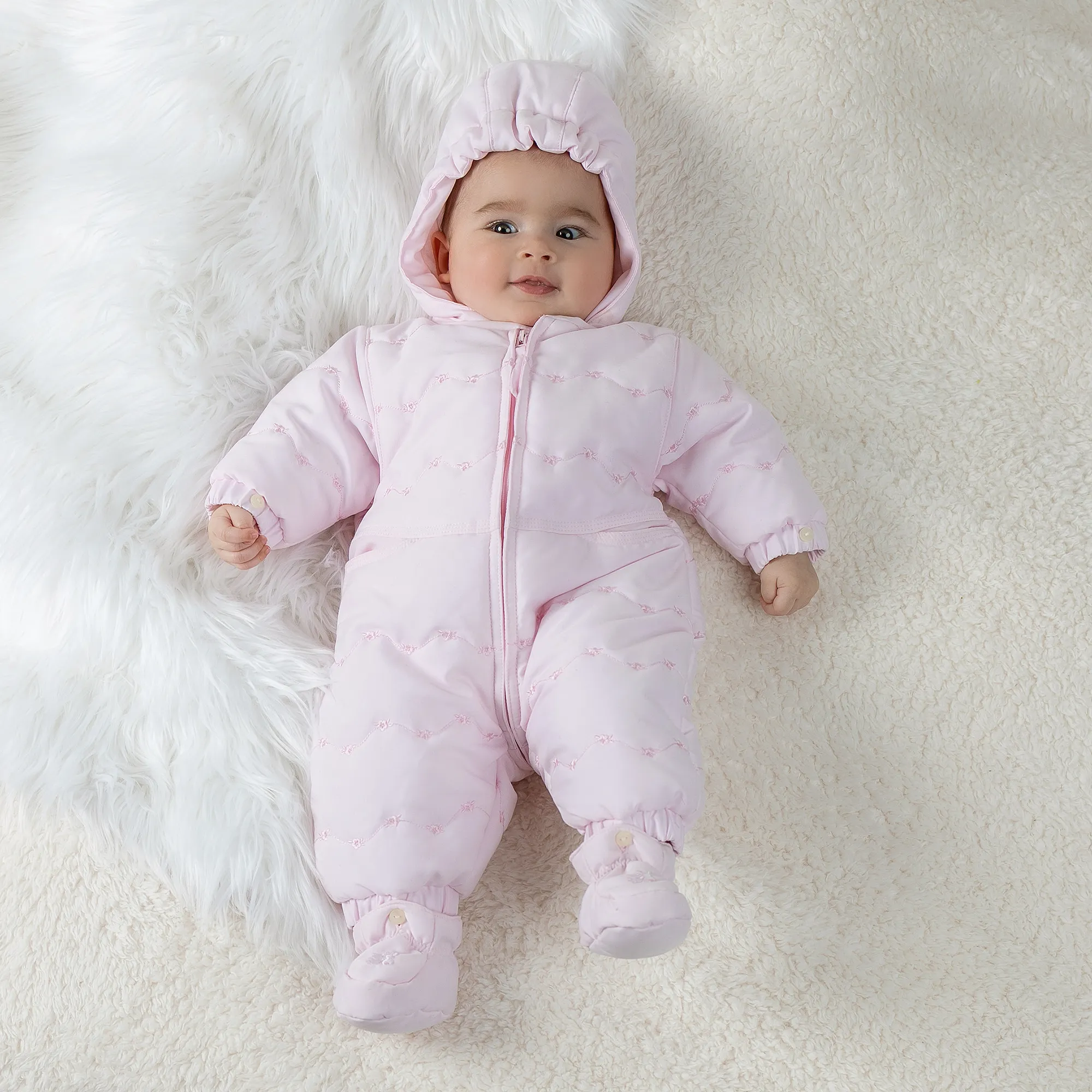 Baby Girls Pale Pink Snowsuit