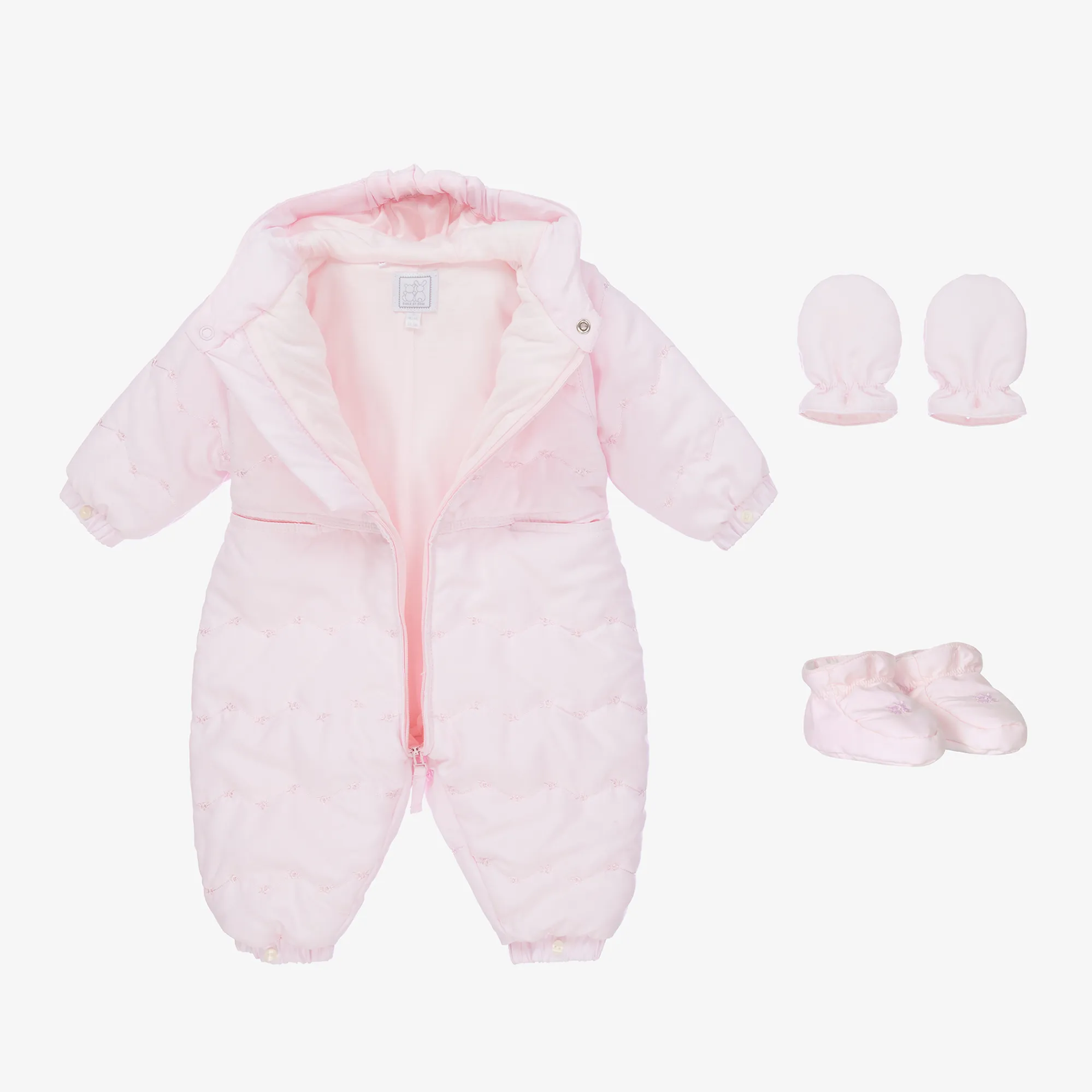 Baby Girls Pale Pink Snowsuit