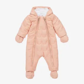 Baby Girls Pink Hooded Snowsuit