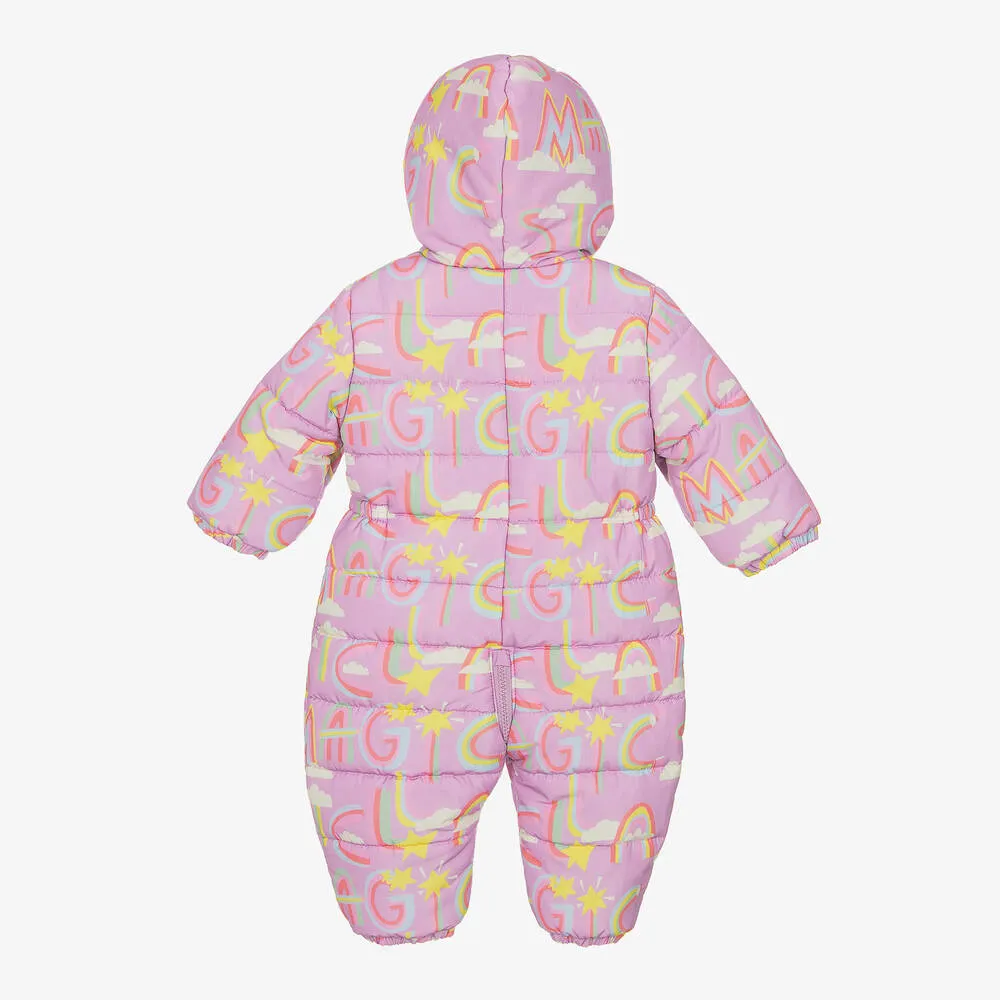 Baby Girls Purple Rainbow Snowsuit