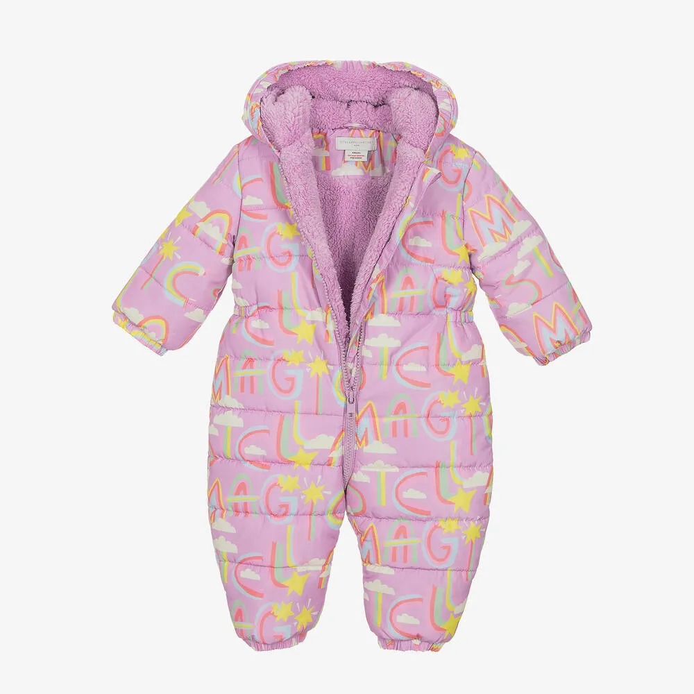 Baby Girls Purple Rainbow Snowsuit