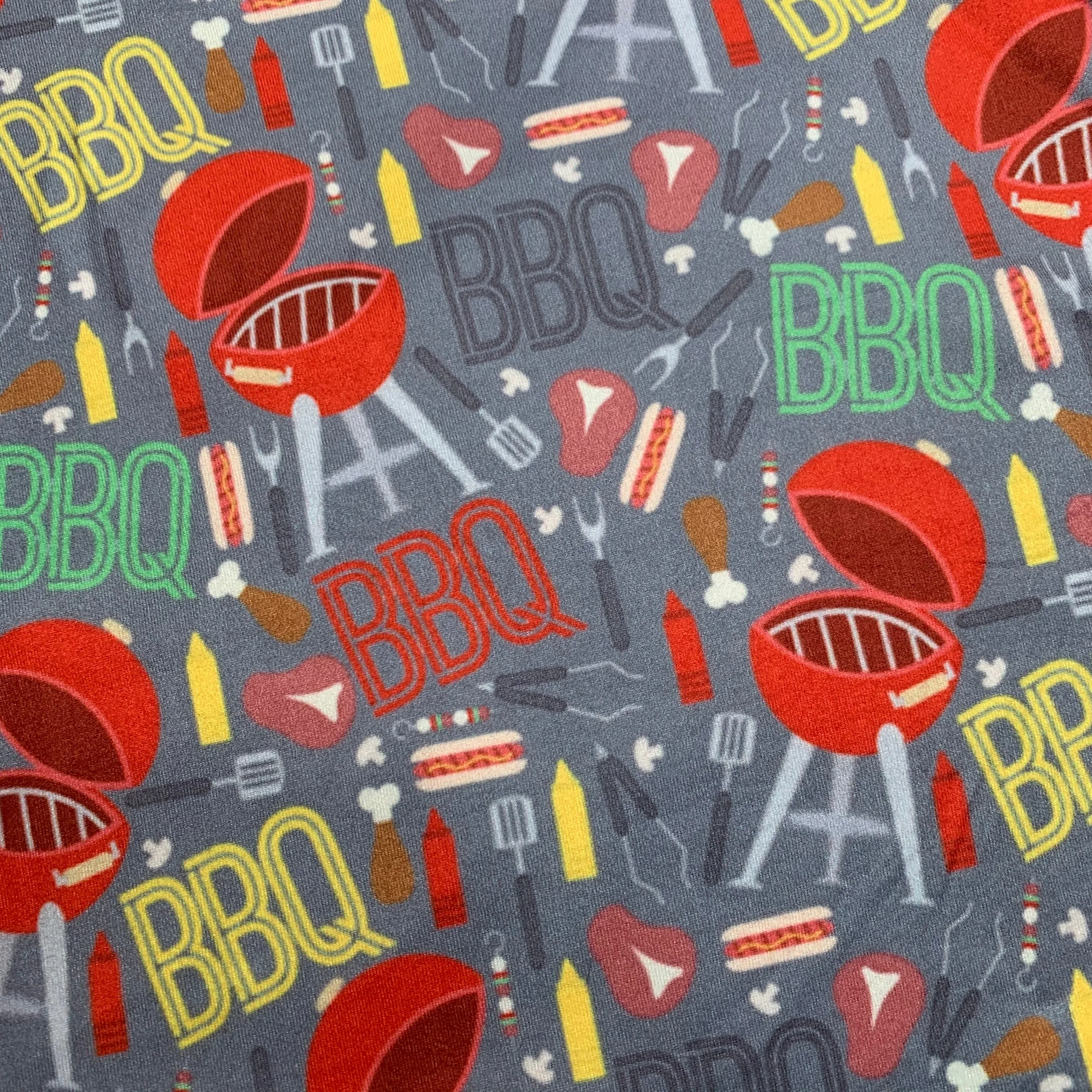 BBQ-Themed Capri Leggings - Fun Foodie Print, Stretchy Soft Fabric - Unique Grill Master Comfort Wear