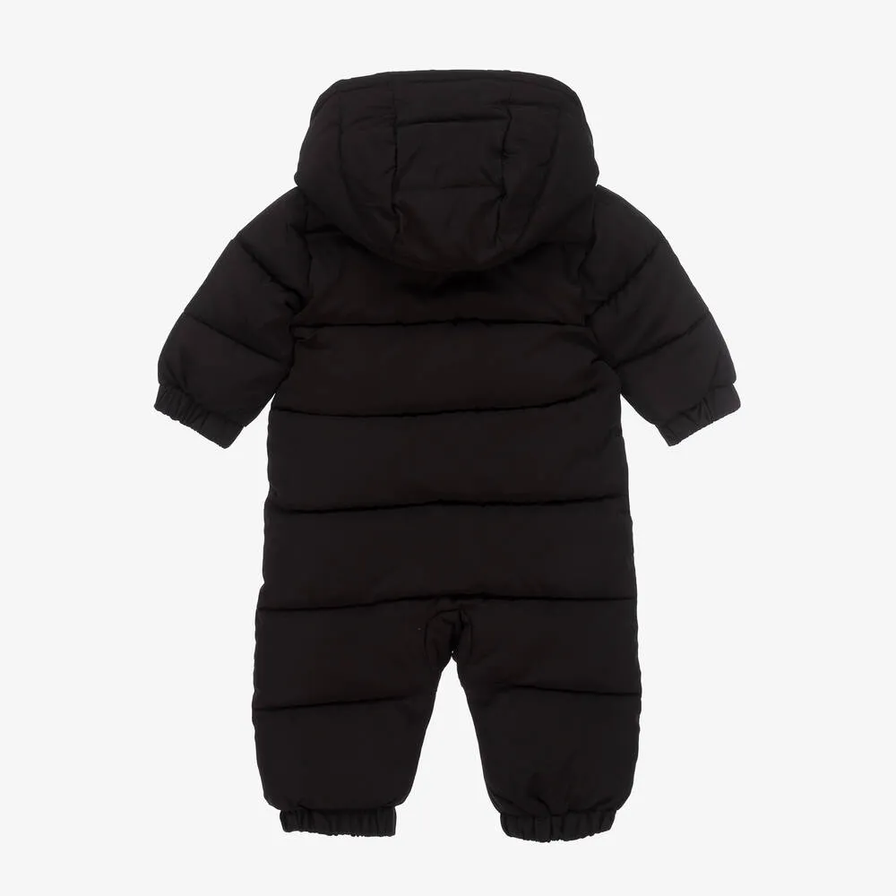 Black Padded Hooded Snowsuit