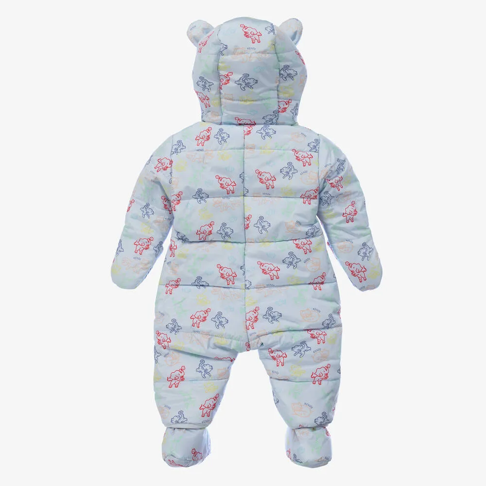 Blue Animal Print Snowsuit