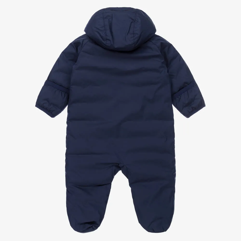 Blue Padded Logo Baby Snowsuit