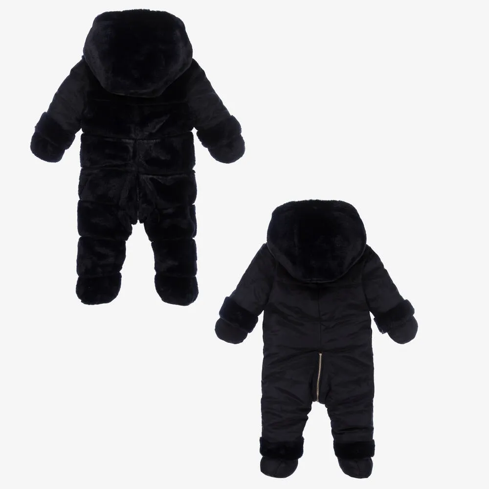 Blue Reversible Baby Snowsuit