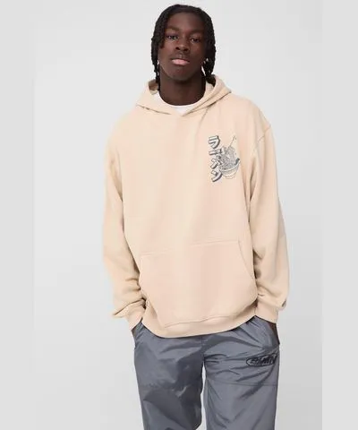 boohoo Mens Oversized Ramen Graphic Hoodie