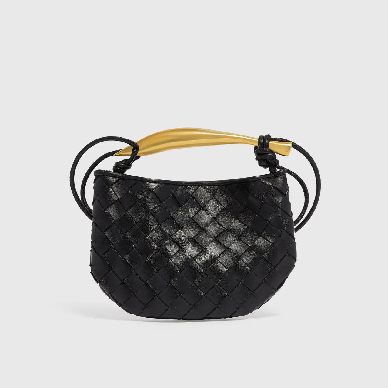 BOTTEGA VENETA Mini Sardine Crossbody Bag - BLACK-M BRASS