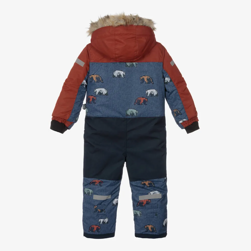 Boys Blue & Red Bear Snowsuit