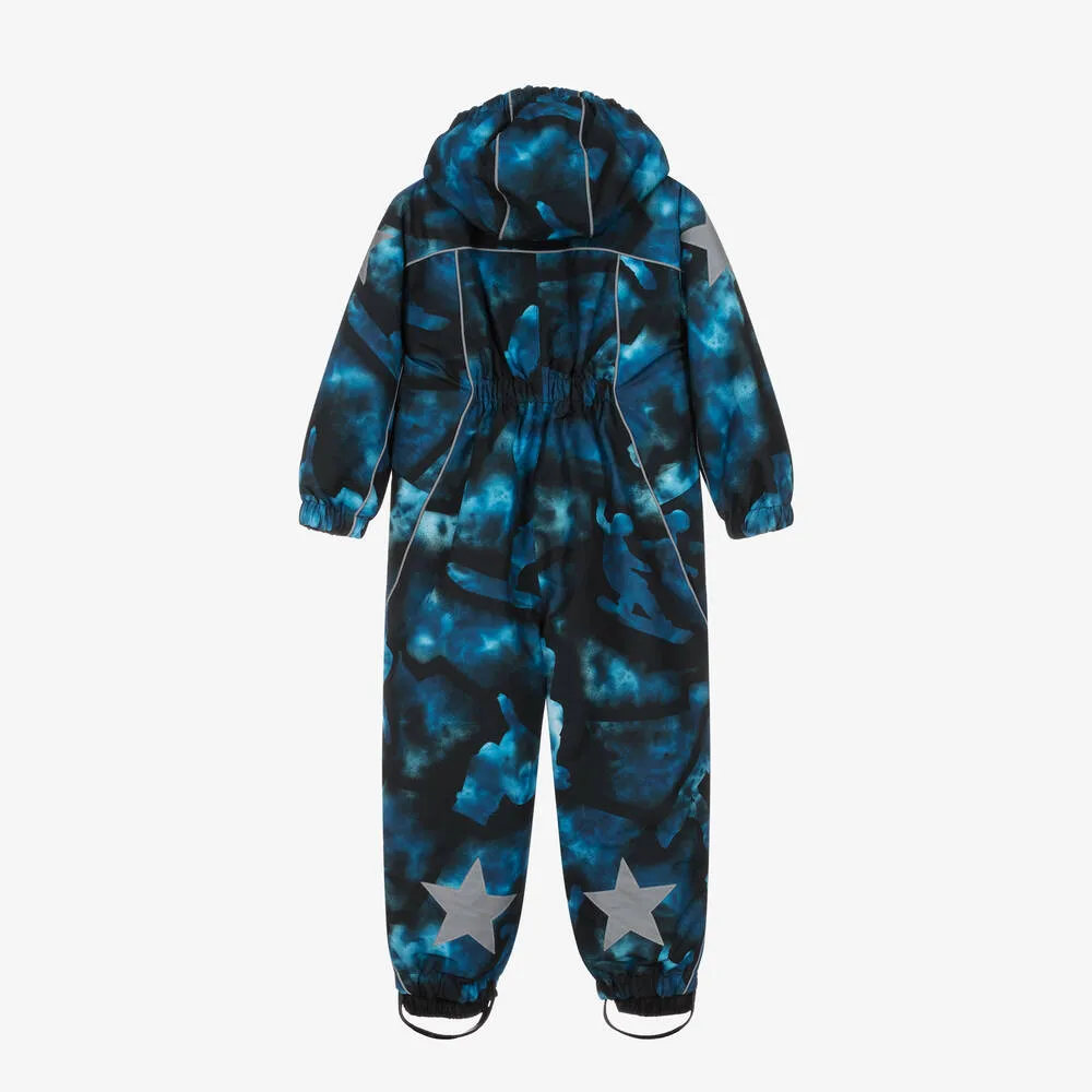 Boys Blue Patterned Snowsuit