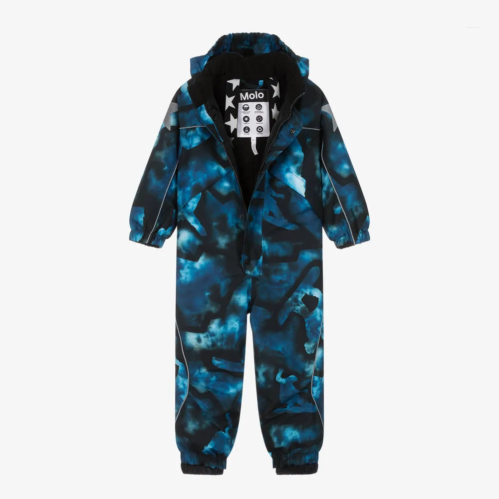 Boys Blue Patterned Snowsuit