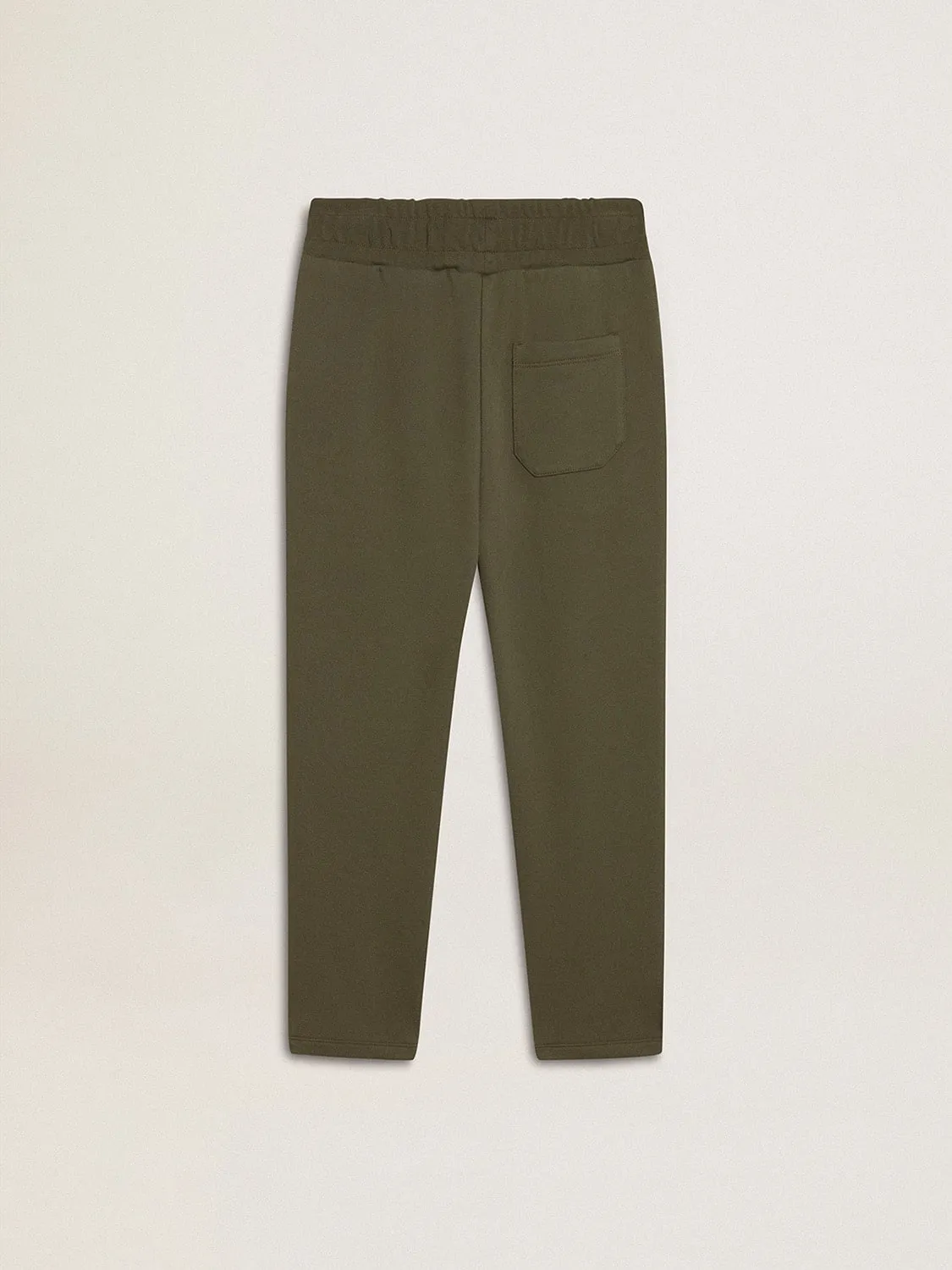 Boys' military-green joggers with white stars