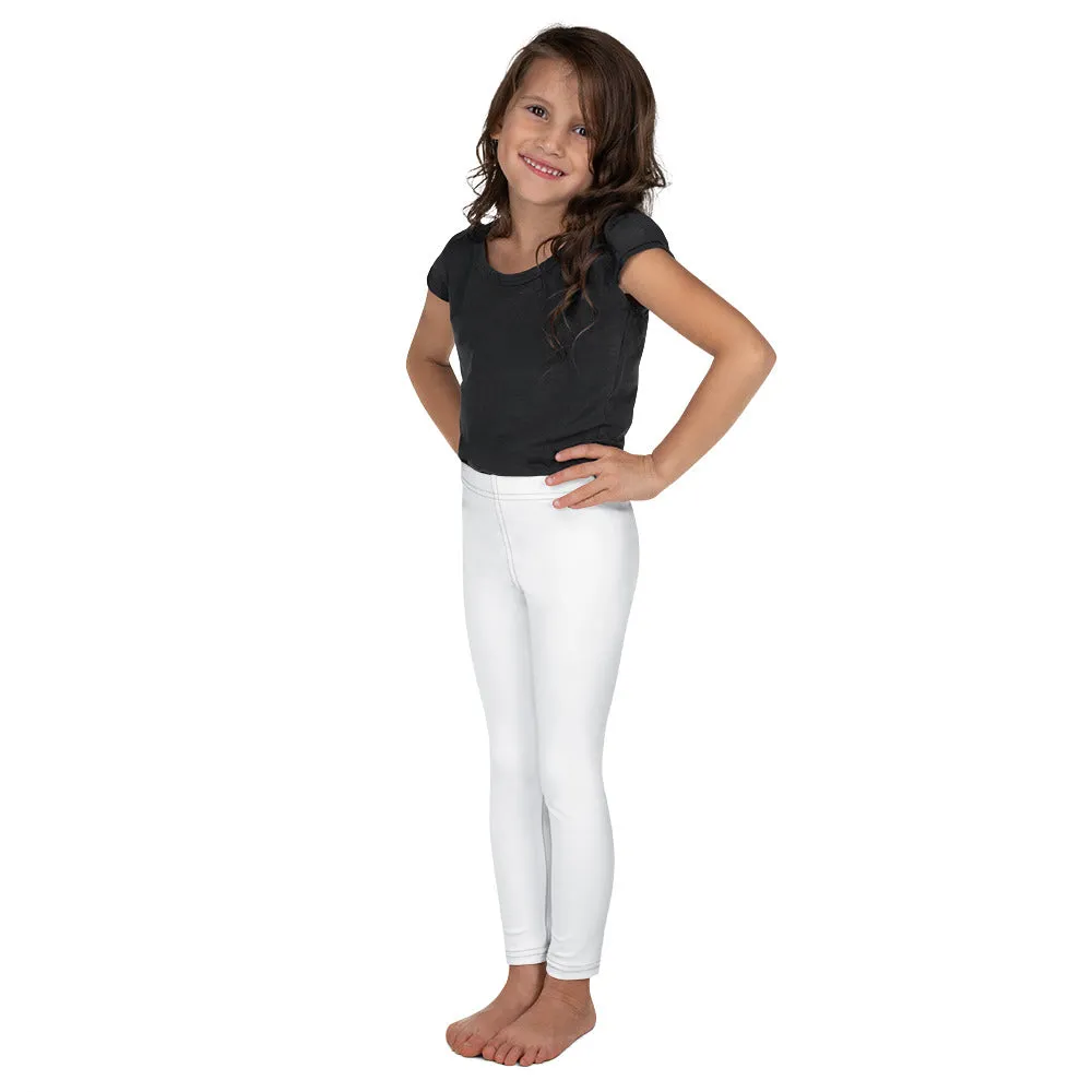 Brighten Up Playtime: Girls' Solid Workout Leggings - Snow