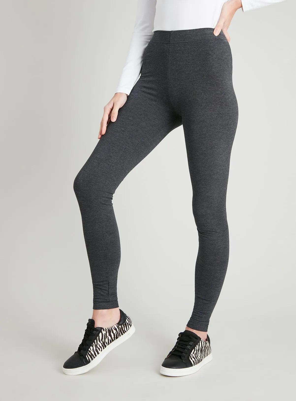 Buy Grey Marl Soft Touch Leggings 16L | Leggings | Tu