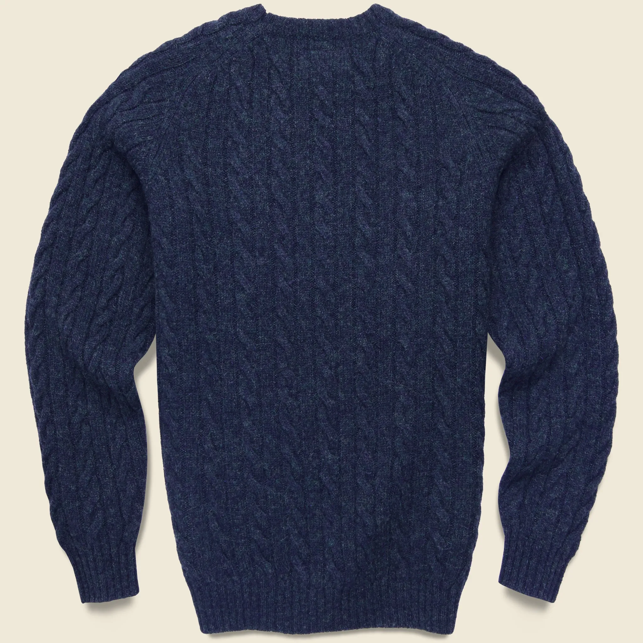 Cable Crewneck Sweater - Navy