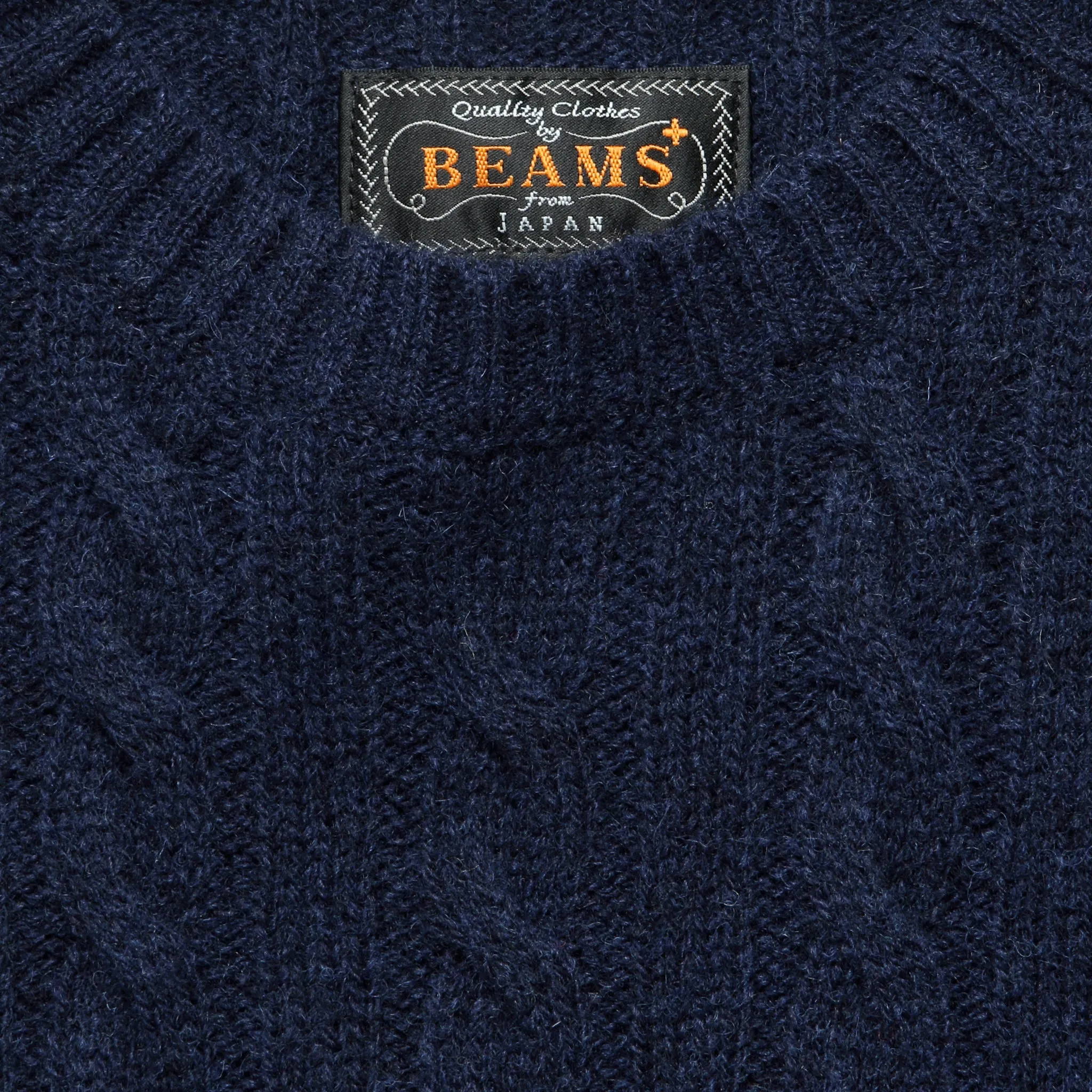 Cable Crewneck Sweater - Navy