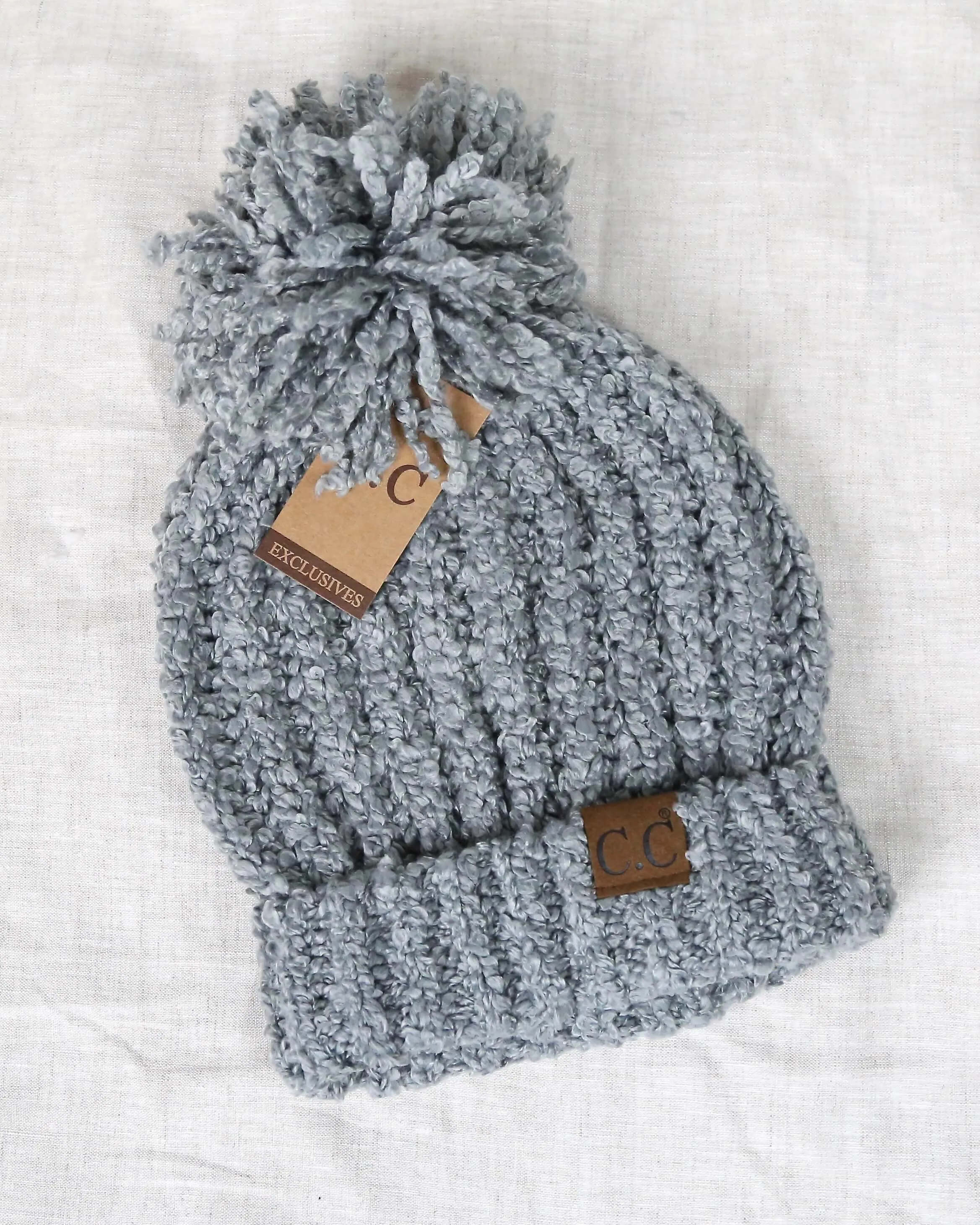 C.C. Beanies - Chenille Pom Soft Knit Winter Hat in More Colors