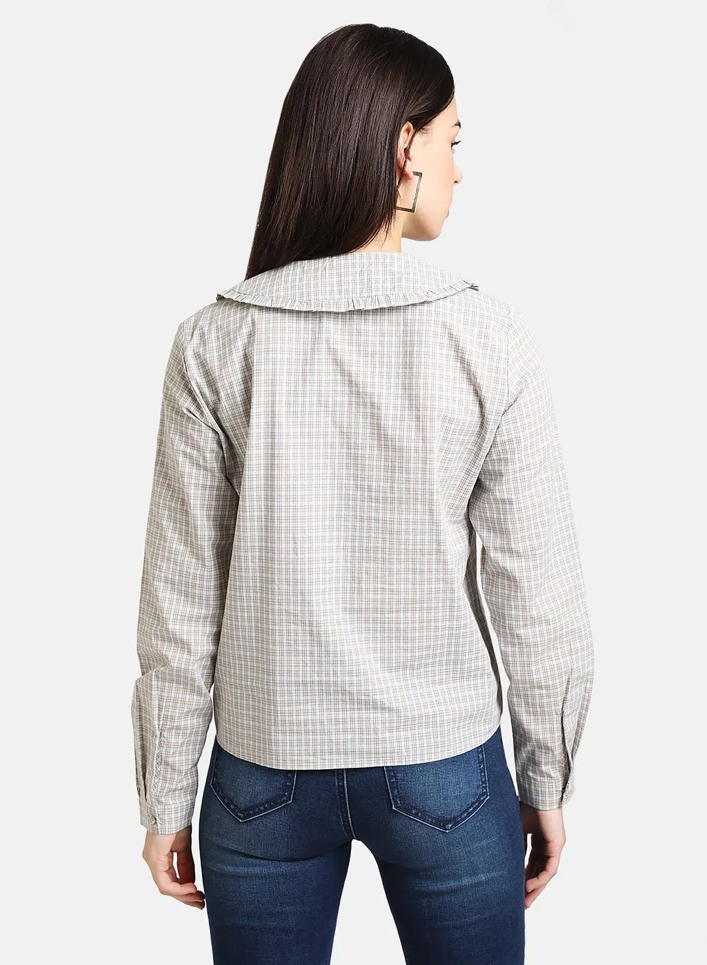 Checked Peter Pan Collar Shirt