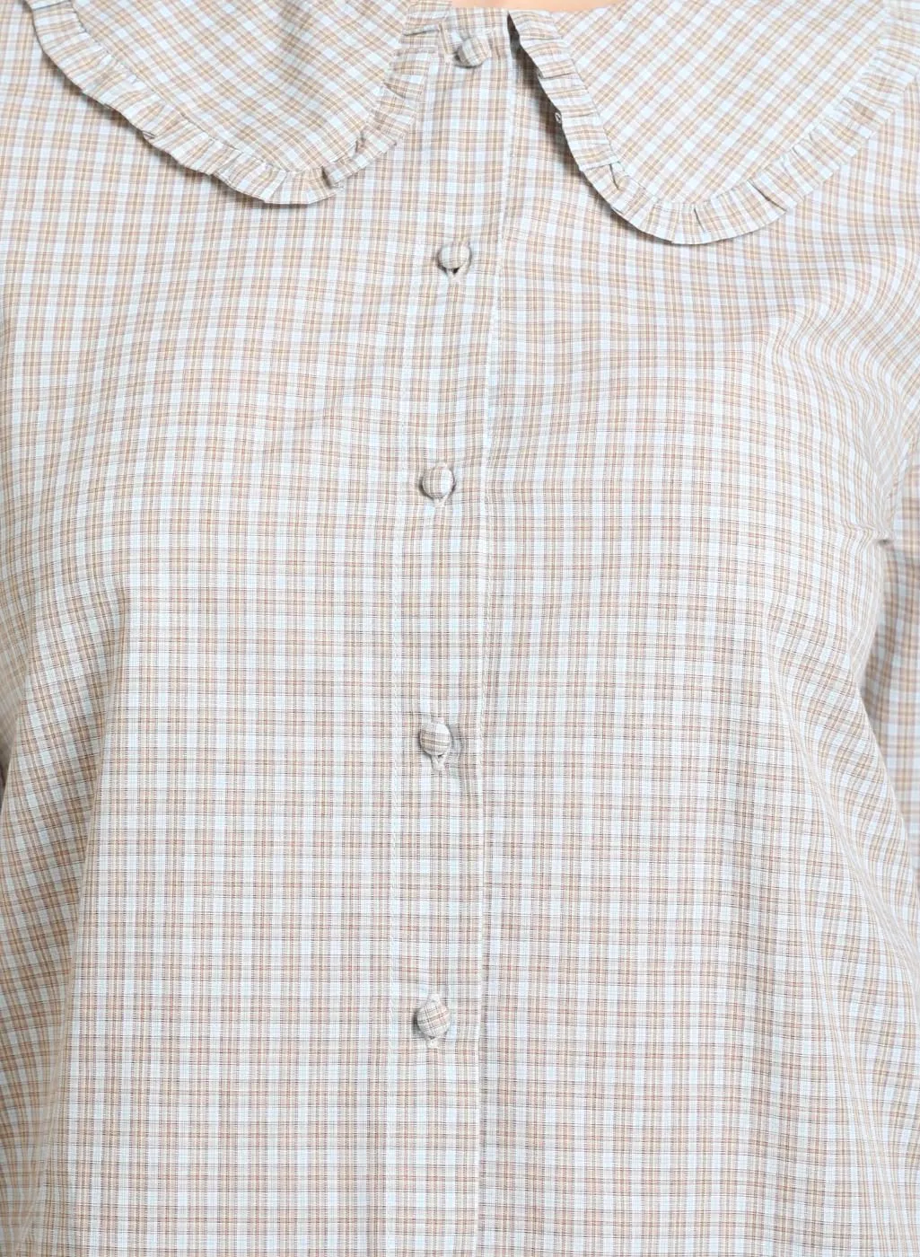 Checked Peter Pan Collar Shirt