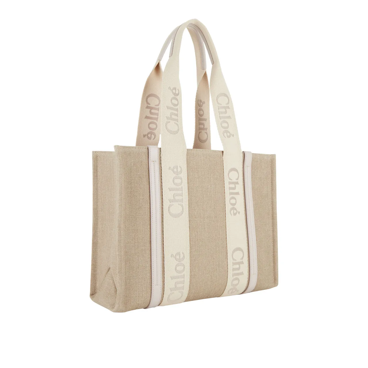 CHLOÉ Woody Logo Tote Bag - Wild Grey