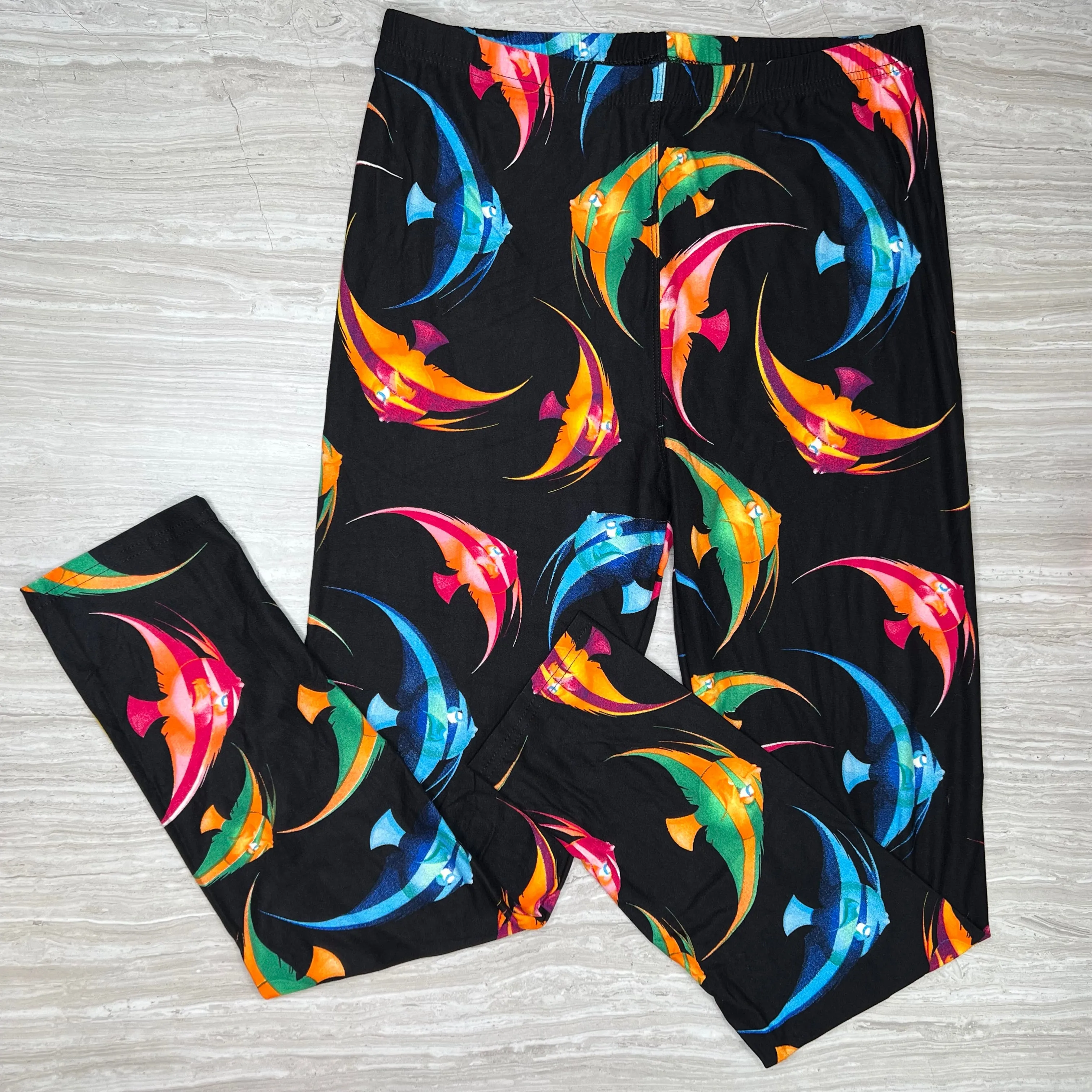 Colorful Angel Fish Print Soft Leggings