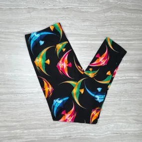 Colorful Angel Fish Print Soft Leggings