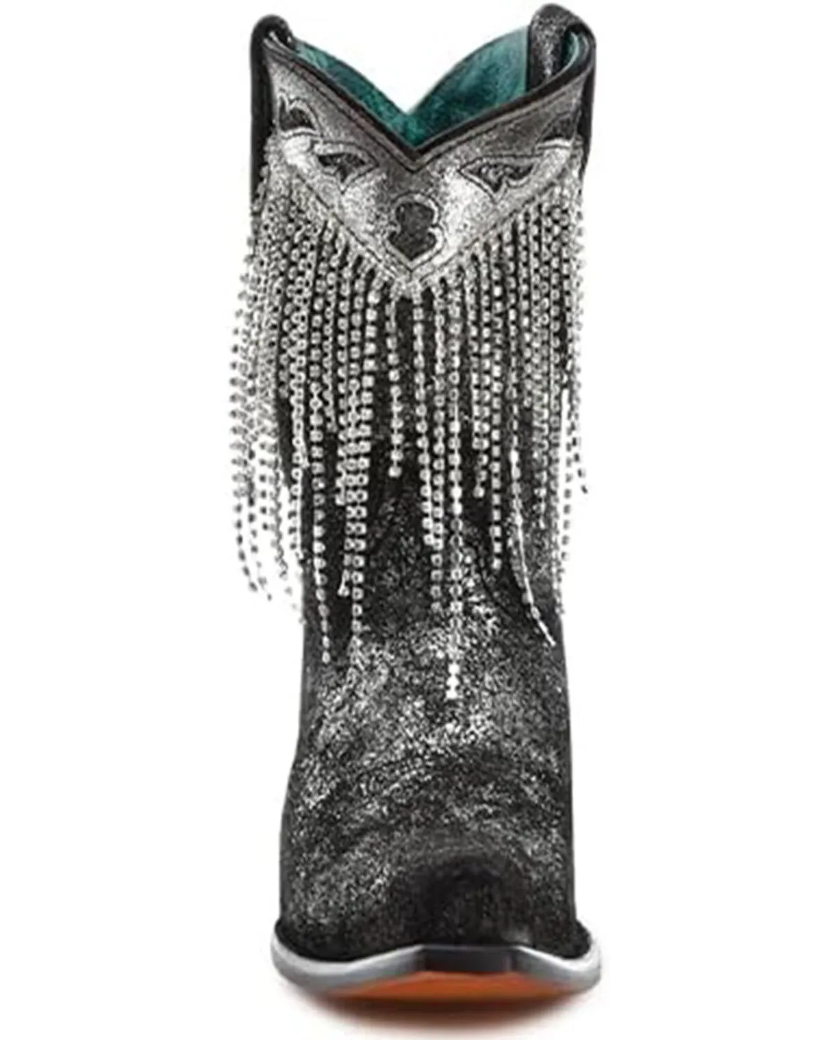 Corral Women's Overlay Crystal Fringe Booties - Snip Toe