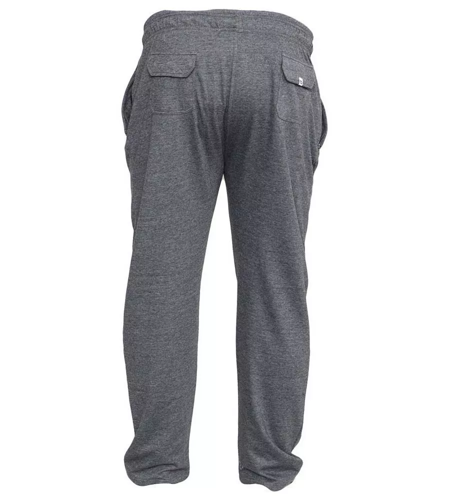 D555 Big Mens Grey Lightweight Fleece Jogging Bottom With Open Hem (RORY GREY)